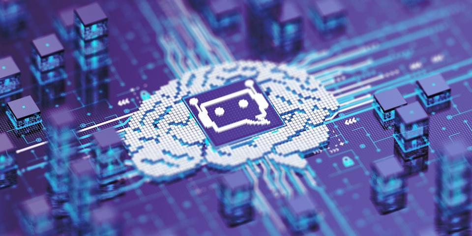 A robot image on a logic board.