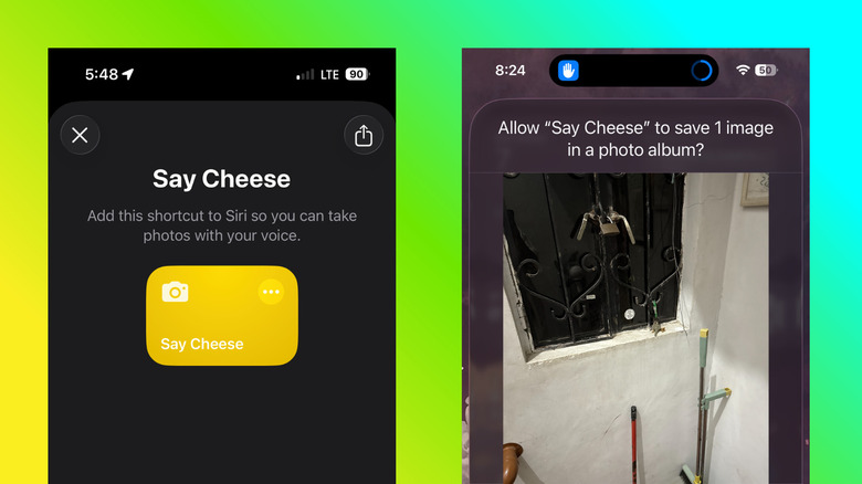 iPhone Camera using Say Cheese Shortcut