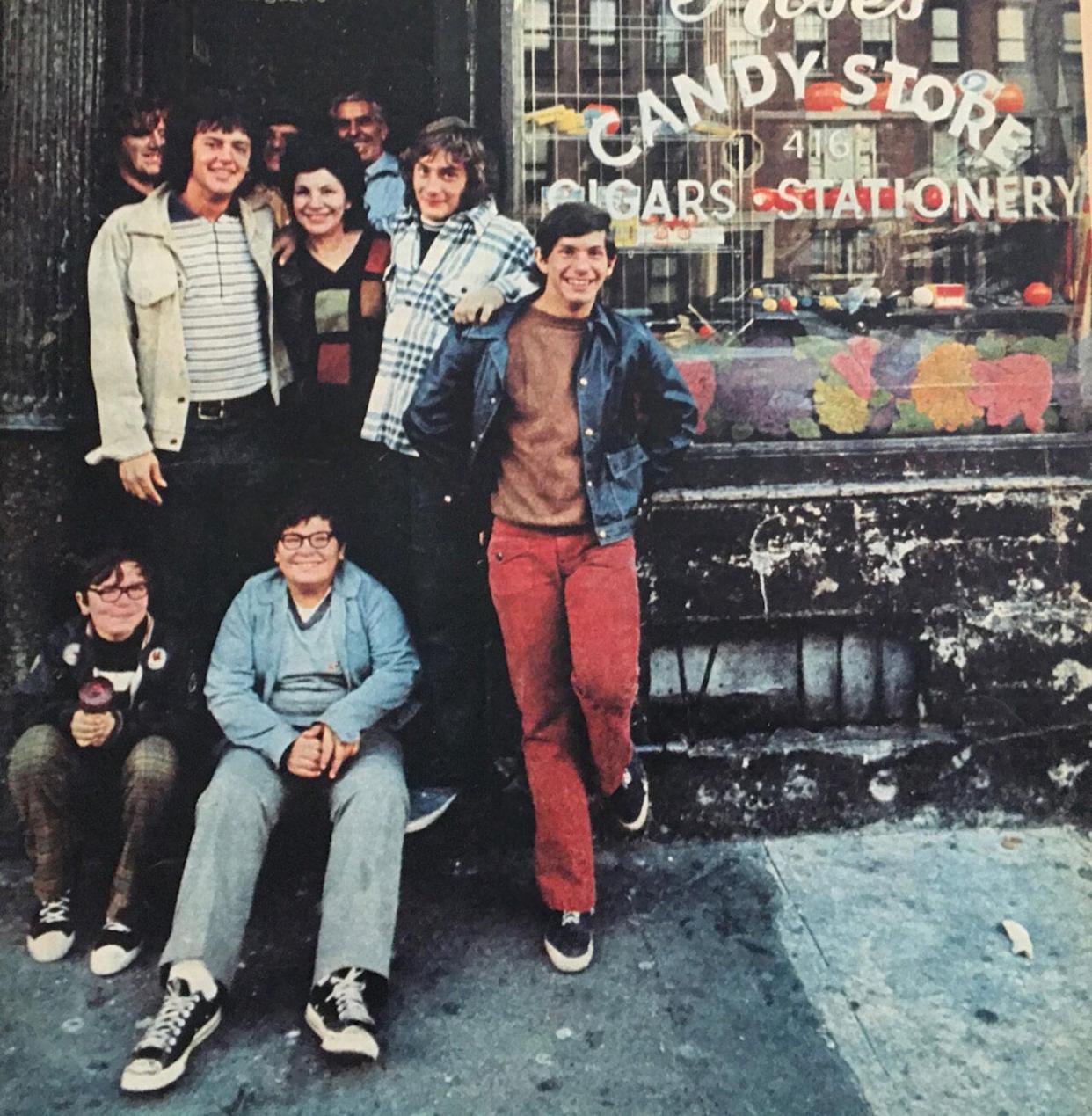 Kids in front of a candy store