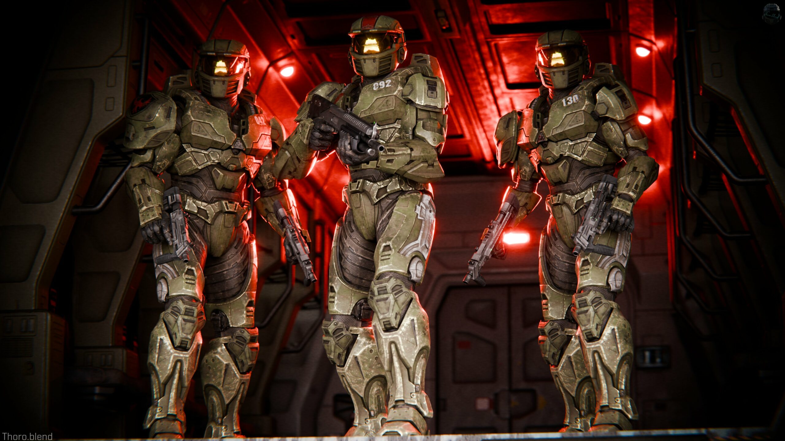 Red Team disembarks from a Pelican's rear hatch.