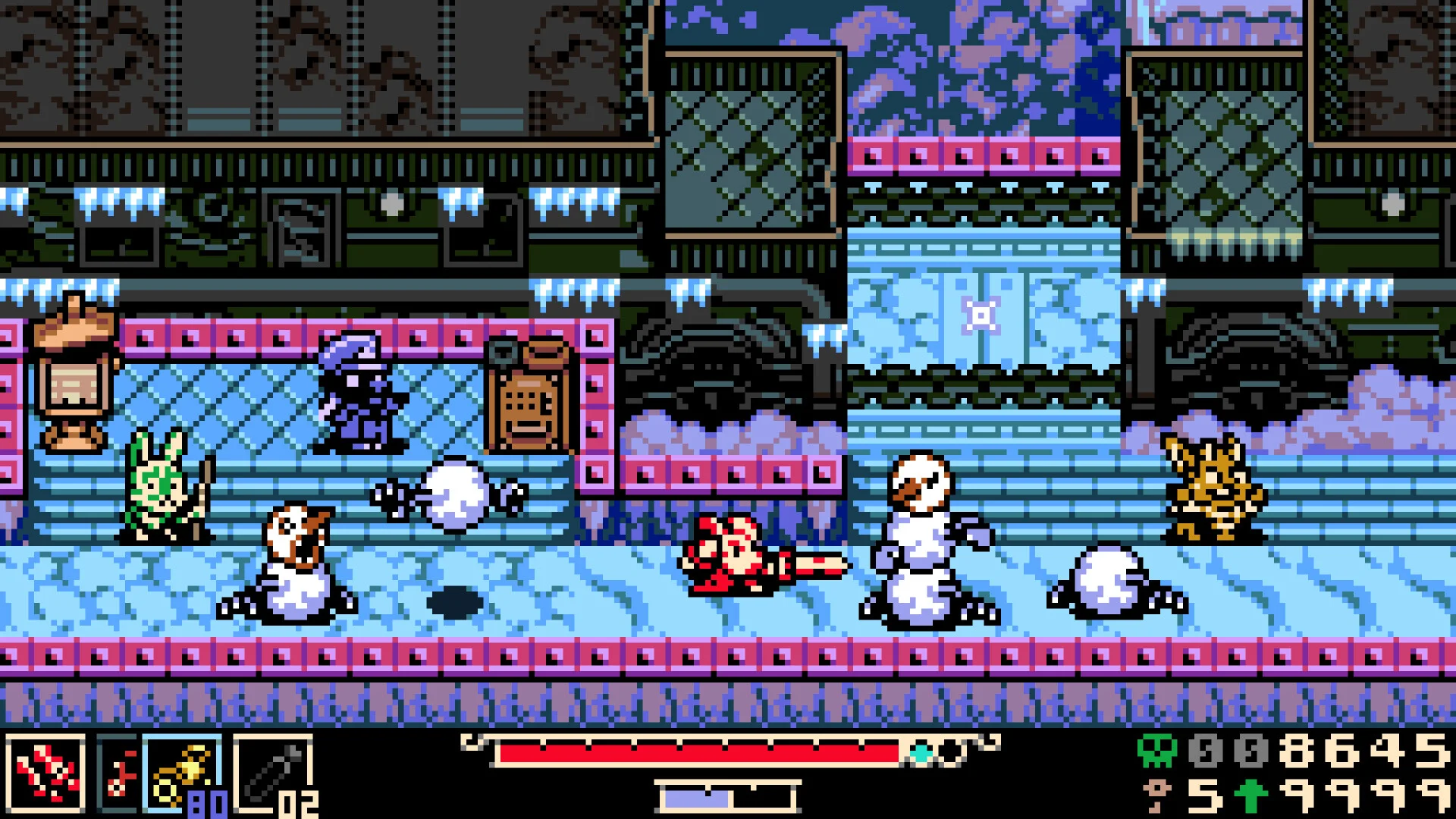 A snowy scene in Mina the Hollower